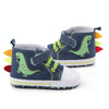 D2399 High Top Canvas Cartoon Dinosaur Small Wave Shoes Cloth Soles Walking Shoes, Size: 12cm(Denim Blue)