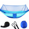 Portable Outdoor Camping Full-automatic Nylon Parachute Hammock with Mosquito Nets, Size : 290 x 140cm (Dark Blue + Baby Blue)