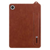 For Samsung Galaxy Tab A9 TPU Leather Back Tablet Case with Wristband(Brown)