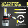 2pcs 9007 18W 1800LM 6000K Waterproof IP68 Car Auto LED Headlight with 2 COB LED Lamps, DC 9-36V(White Light)