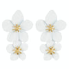 1 Pair Ladies Fashion Geometric Flower Earrings(White)