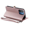 For Redmi 11A 4G Global Wallet Multi-card Slot Leather Phone Case with Lanyard(Rose Gold)