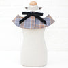 Small Dog Shawl Cloak, Grey Yellow Grid, Bow Tie, Saliva Towel