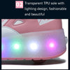 E68 Two-Wheeled Children Skating Shoes Rechargeable Light Wheel Shoes, Size: 34(Pink)