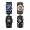 Ochstin 7231 Multifunctional Business Leather Wrist Wrist Waterproof Quartz Watch(Silver+Black)