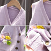 Baby Girl Knitted Vest Flower Sweater Outer Undershirt, Size: 90cm(Purple)
