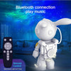 G001 Space Rabbit Starry Sky Projection Lamp Bluetooth Speaker 2 in 1 Laser Light(White)