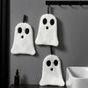 Halloween Ghost Hand Towel Thickened and Strong Water Absorption Dish Towel Bathroom Decor(Black)