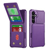 For Samsung Galaxy S24 FE 5G Vertical Flip Card Bag Holder Leather Phone Case(Purple)