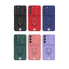 For Samsung Galaxy S25 5G Sliding Camshield Magnetic Card Holder Silicone Phone Case(Light Purple)
