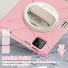 For Xiaomi Pad 7 / 7 Pro Rotatable Holder Silicone Hybrid PC Tablet Case with Shoulder Strap(Cherry Blossom Pink)