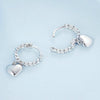 BSE715 Sterling Silver S925 Twist Heart White Gold Plated Earrings