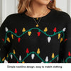 Women Christmas Sweater Sweet Loose Pullover Knit Sweater, Size: L(Black)