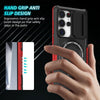 For Samsung Galaxy S25 Ultra 5G Sliding Camshield MagSafe Holder TPU Hybrid PC Phone Case(Black Red)