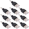 10 PCS 3.5x1.35mm Male to USB Male Adapter Connector