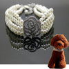 Pearl Rose Flower Dog & Cat Collar, Medium, White