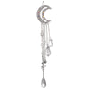 Fashion Elegant Women Lady Moon Rhinestone Crystal Tassel Long Chain Beads Dangle Hairpin Hair Clip Hair Jewelry(Silver)