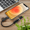 USB 3.0 Female to 8 Pin + USB-C / Type-C Male Charging + Transmission OTG Nylon Braided Adapter Cable, Cable Length: 11cm(Black)