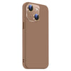 For iPhone 15 Nano Lens Cover Liquid Silicone Phone Case(Desert Gold)