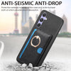 For Samsung Galaxy F15 / M15 Retro Cross Leather Ring Side Insert Card Bag MagSafe Phone Case(Black)