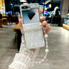 For Samsung Galaxy Z Flip6 Three Parts Pearlescent Shell Texture Phone Case with Bracelet(White)