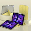 For iPad Air 11 2024 / Air 2022 10.9 mutural Y-Shape Deformation Leather Tablet Case(Yellow)