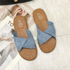Summer Ladies Outdoor Flat Slippers, Size: 40(Blue)