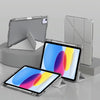 For iPad 10th Gen 10.9 2022 mutural Y-Shape Deformation Leather Tablet Case(Grey)