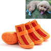 Dog Shoes Breathable Non-Slip Small 3.3x4cm Red Orange - 4 Pack