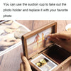 Wooden Jewelry Storage Music Box with Photo Frame Function, Spec: Walnut+Rings Flannel