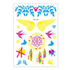 10 PCS Fluorescent Flower Arm Tattoo Sticker Face Sticker Waterproof Feather Tattoo Arm Tattoo Sticker(DKCS042)