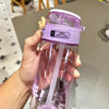 Student Portable Bouncing Straw Large Capacity Drop Resistant Plastic Cups, Style: 800ml Purple