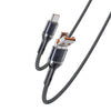 Yesido CA165C 60W USB + USB-C / Type-C to USB-C / Type-C 2 in 1 Fast Charging Data Cable, Length:1.2m(Black)