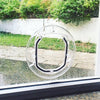 Round Cat Door for Glass Doors - Transparent, Magnetic Closure, 30cm