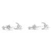 S925 Sterling Silver Moon Star Ear Stud Women Earrings