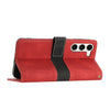 For Samsung Galaxy S23+ 5G Grid Stitching Leather Phone Case with Lanyard(Red)