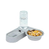 Rotating Pet Bowl with Auto Waterer - Grey - Cat & Dog