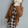 Spring and Autumn Children Clothing Girl Cotton Knit Cardigan Sweater, Kid Size:90cm(Red)
