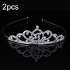 2pcs Little Girl Crown Hair Band Alloy Hair Ornaments Rhinestone Headdress(Model G)