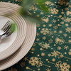 Linen Cotton Christmas Party Tablecloth Rectangle Bronzing Dinning Table Cover, Size:140x300cm(White)