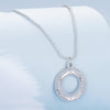 S925 Sterling Silver Platinum Plated Shining O Necklace Jewelry