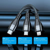 ENKAY 3-in-1 6A USB to Type-C / 8 Pin / Micro USB Multifunction Fast Charging Cable, Cable Length:1m(Grey)