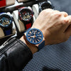 Curren 8437 Casual Men Silicone Strap Quartz Watch with Calendar, Color: Rose Blue Blue