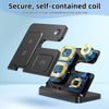 S80-A 3-in-1 Portable Magnetic Foldable Wireless Charger Phone Watch Earphone Charger(Black)