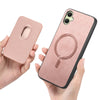 For Samsung Galaxy A06 4G Retro Magsafe Card Bag PU Back Cover Phone Case(Pink)