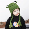 Children Cartoon Frog Woolen Hat Warm Knitted Hat Bomber Hat, Size: For 1-3 Years Old(Beige)