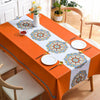 PVC Waterproof Oil-proof Embroidery Yarn Tablecloth, Size: 140x220cm(Embroidery Orange)
