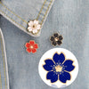 Sweet Cherry Blossom Brooch Drip Flower Collar Pin Badges Clothing Bags Accessories(Blue)