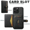 For iPhone 14 Plus Suteni H20 Cross-Grain MagSafe Horizontal Card Bag Back Phone Case(Black)