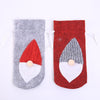Christmas Machine Embroidered Faceless Old Man Wine Bottle Bags Table Decorations(Red)